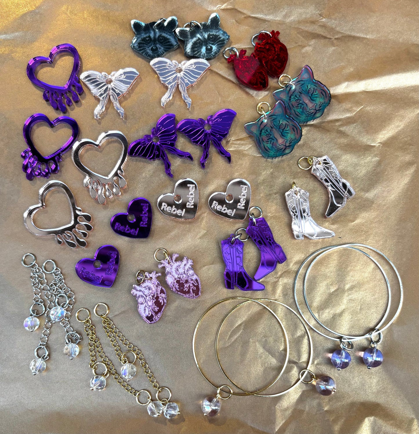 Charms & huggie hoops