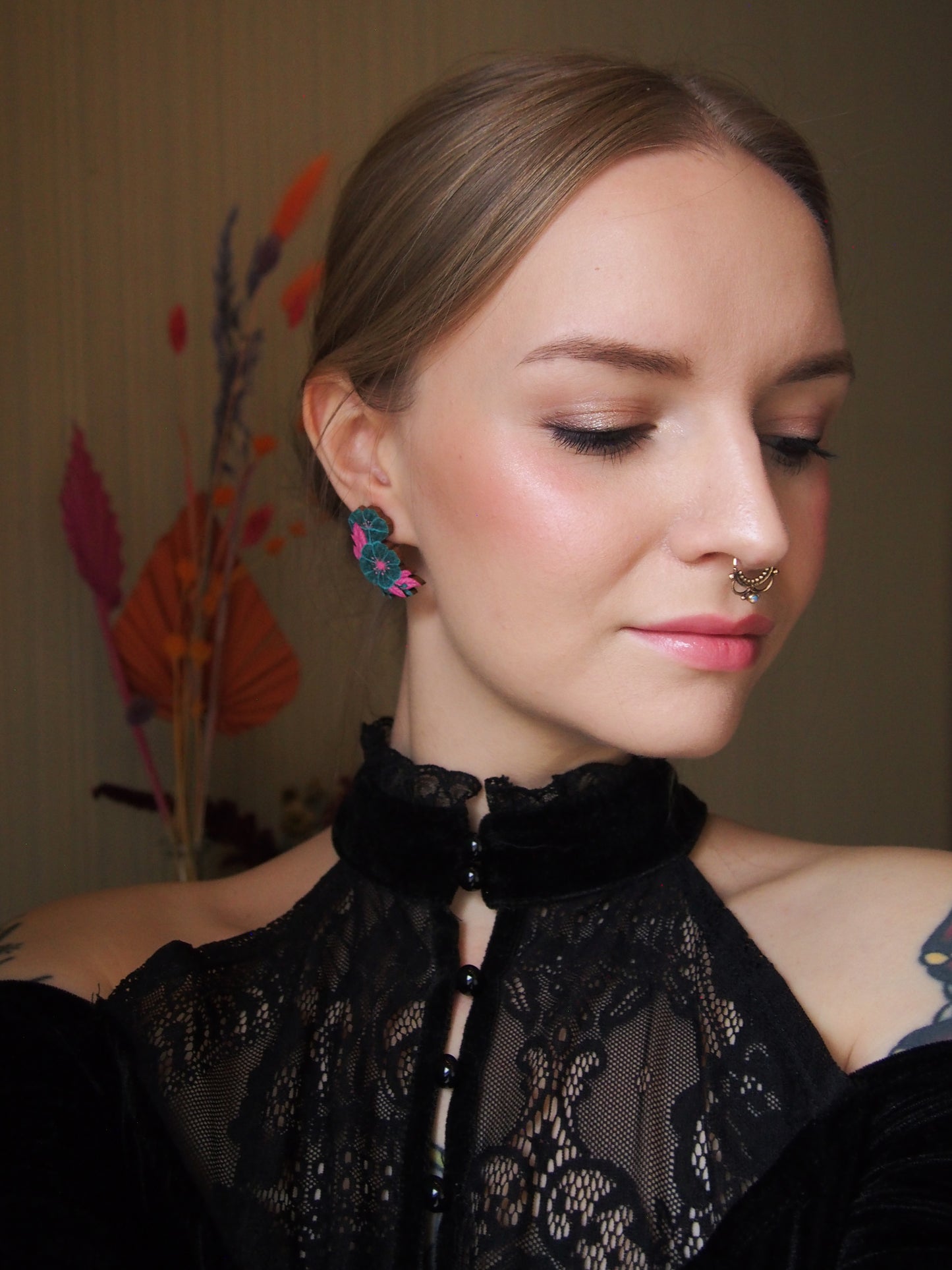 Aphrodite stud earrings power pink/sea breeze