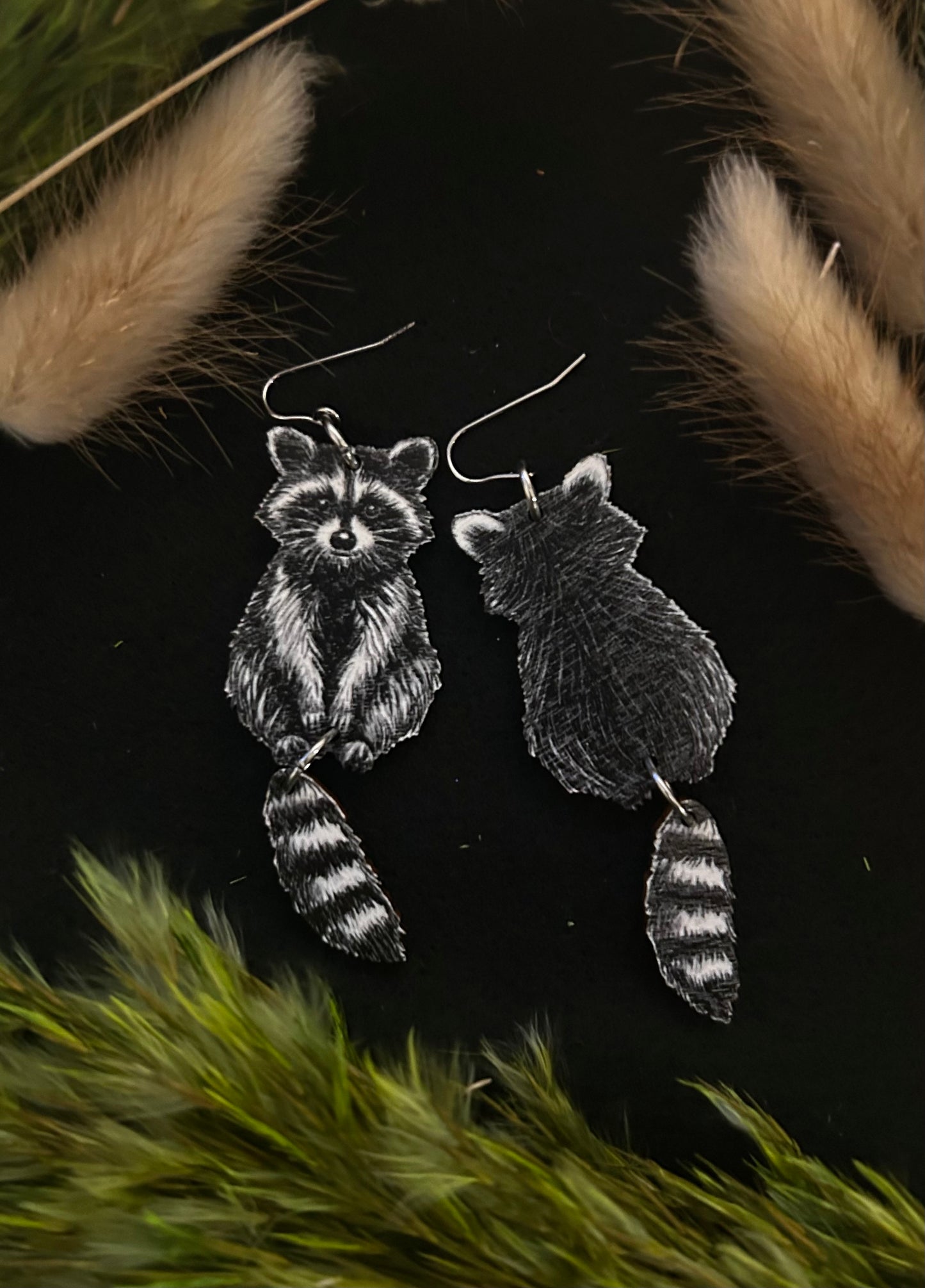 Raccoon earrings