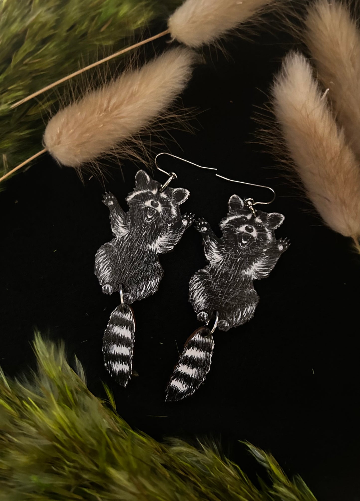 Raccoon earrings