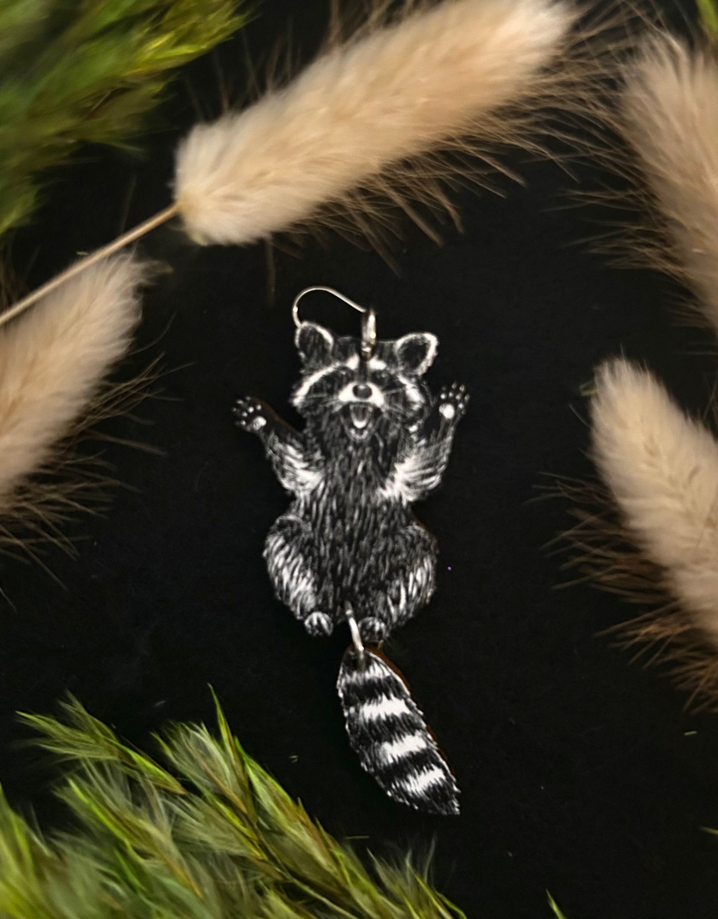 Raccoon earrings