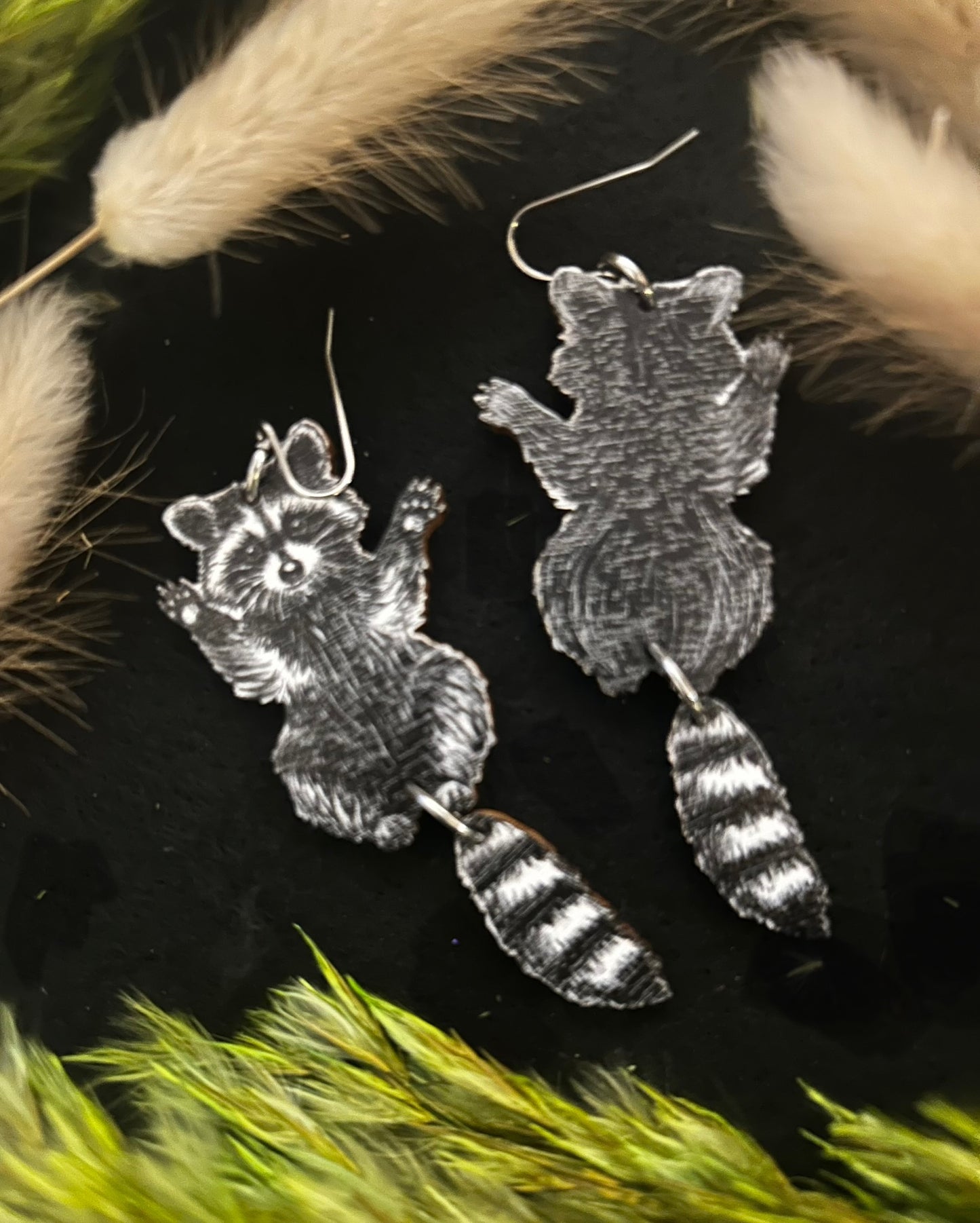 Raccoon earrings