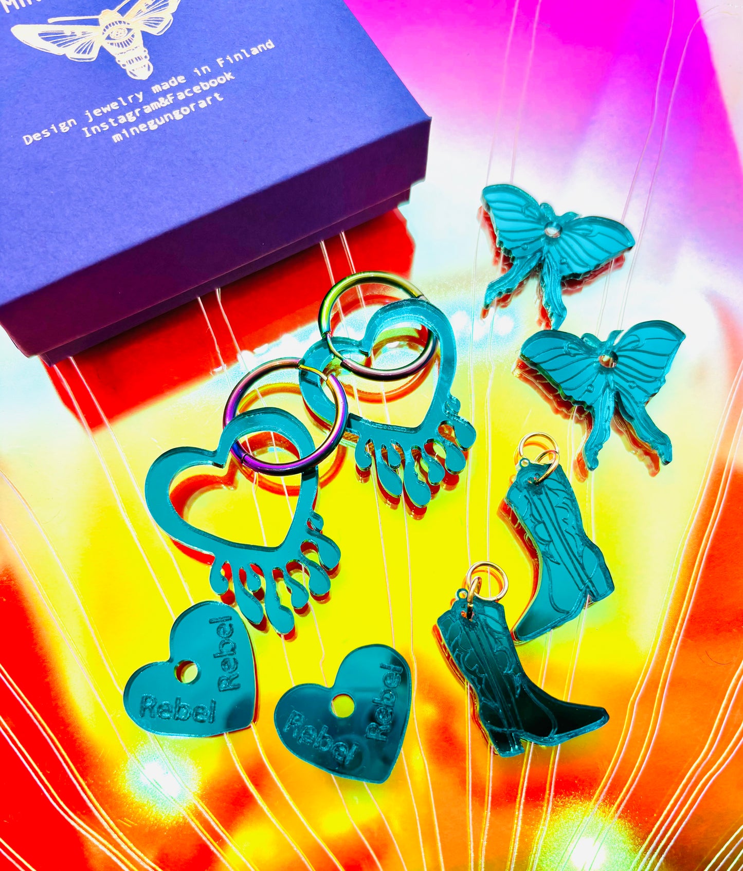 Charms & huggie hoops