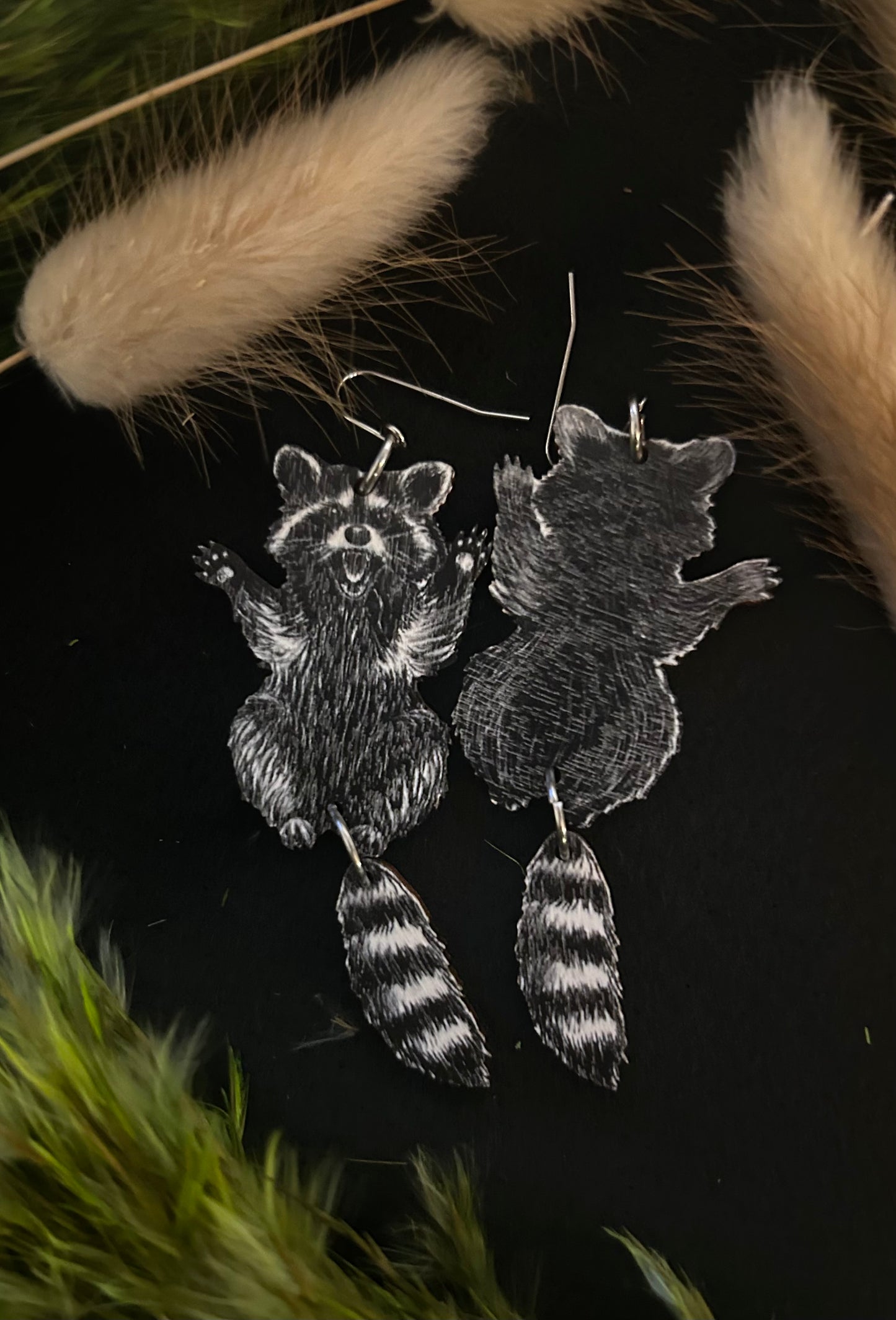 Raccoon earrings