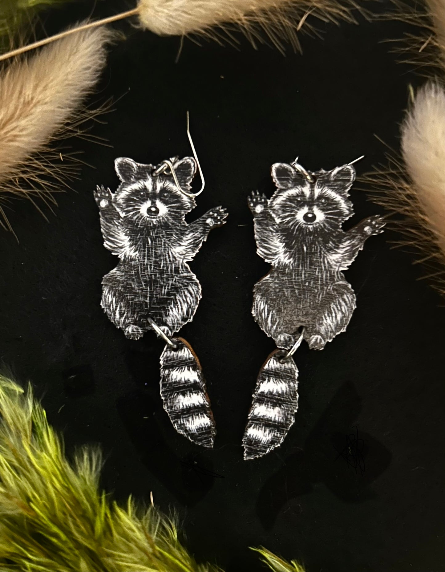 Raccoon earrings