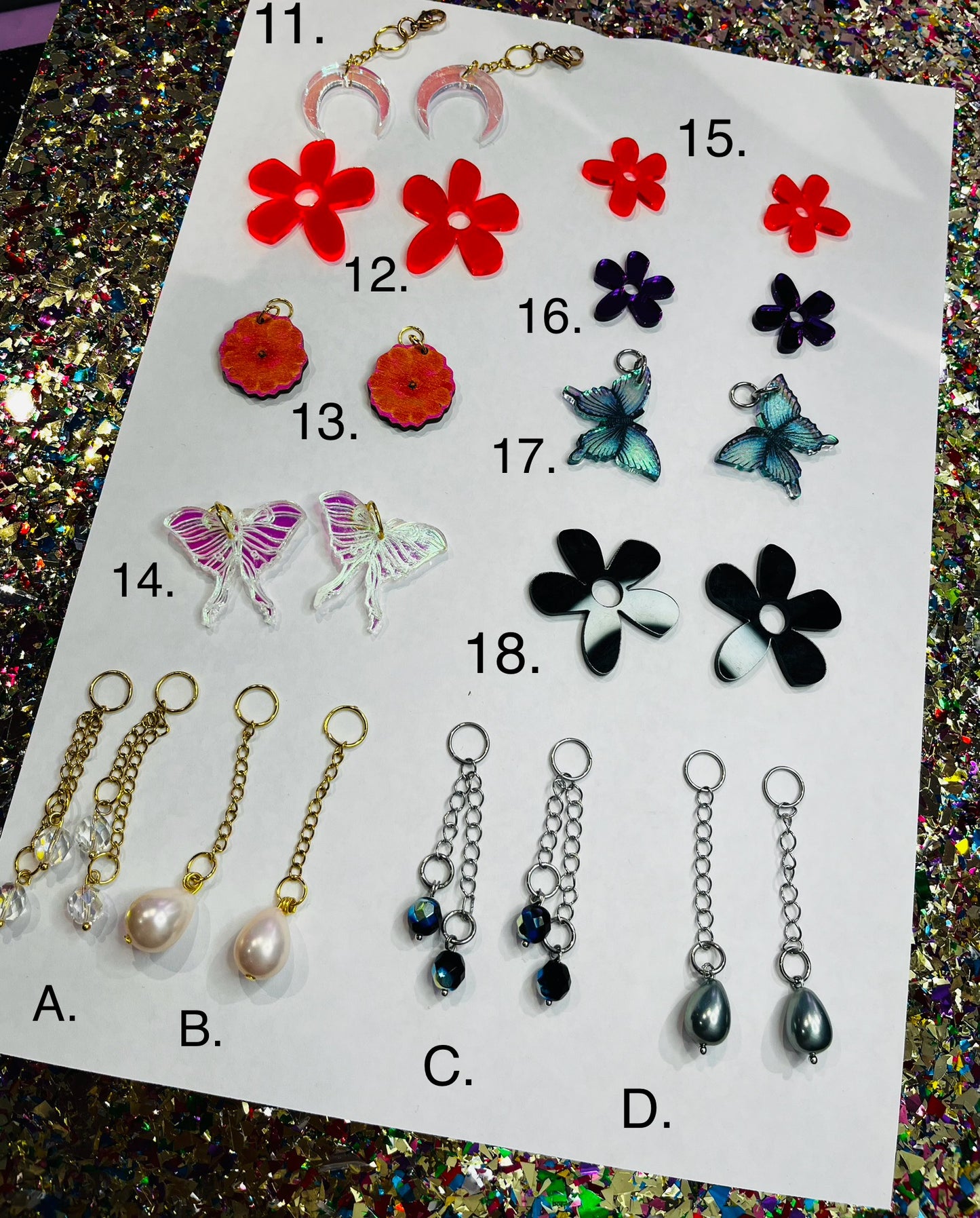 3 x charms & huggie hoops