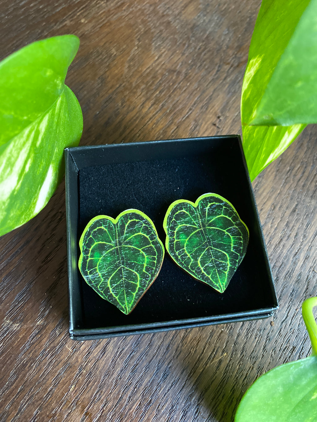 Botanicalist Leaf Stud Earrings, Wood