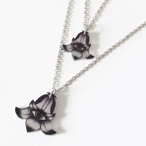 Mineatures Flower Totems Bellflower Charm Necklace, Double Sided Mirror